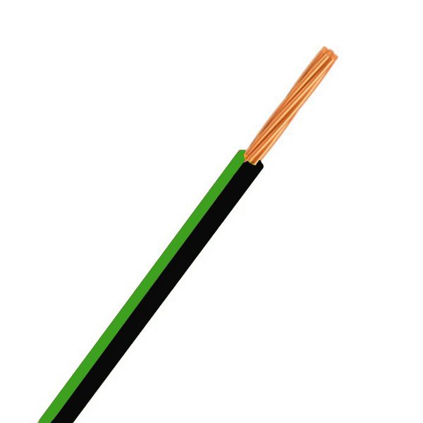 Automotive Single Core Cable, Black & Green, 4mm, 23/.32 Stranding, 30M