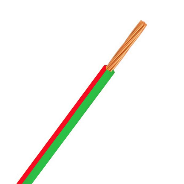 Automotive Single Core Cable, Green & Red, 4mm, 23/.32 Stranding, 30M