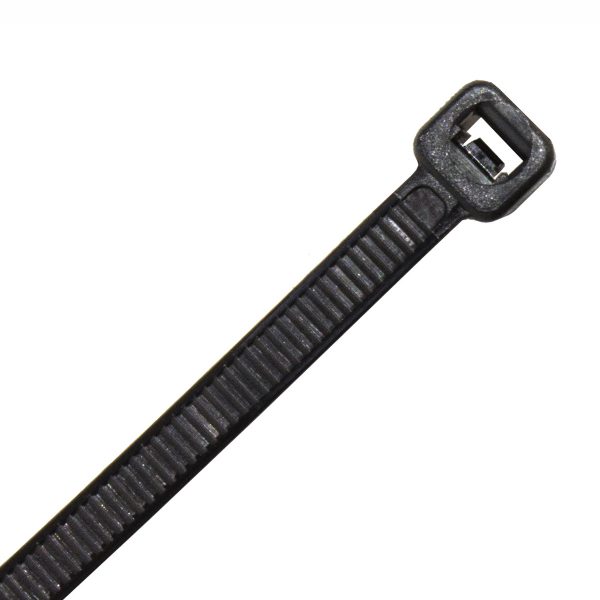 Cable Tie, Black UV Treated Nylon, 100mm Long x 2.5mm Wide, 100 Pack