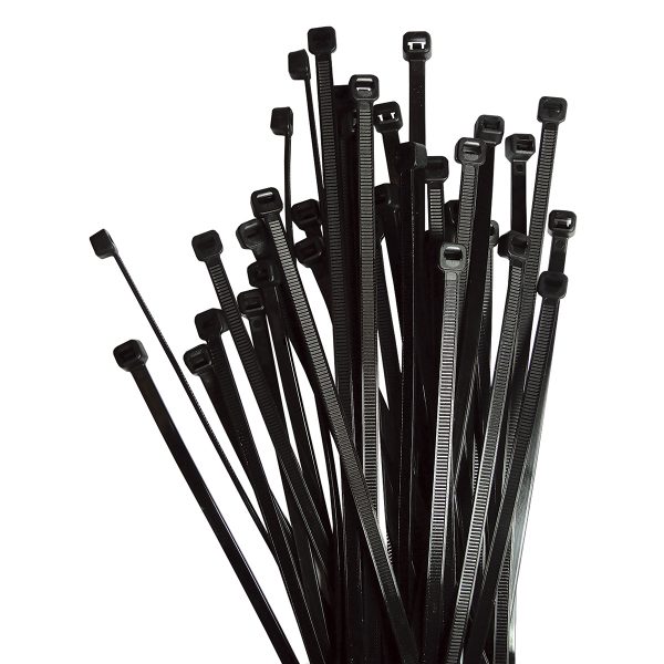Cable Ties, Black, UV Treated, UV Treated, 100mm x 2.5mm, 20 Pack