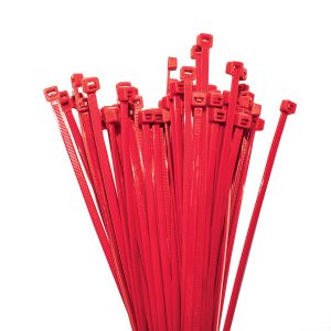 Cable Ties, Red, 100mm x 2.5mm, 25 Pack