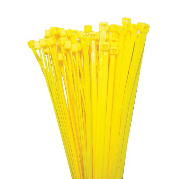 Cable Ties, Yellow, 300mm x 4.8mm