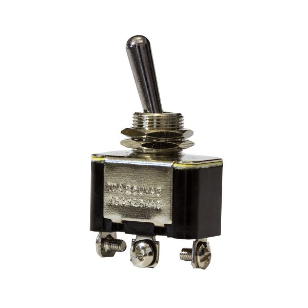 Metal Toggle Switch, On/Off/On, 20Amps at 12V, 10Amps at 24V, Retail Blister Qty 1
