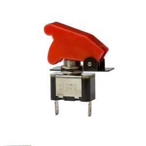 Metal Toggle Switch with Cover, On/Off, 20Amps at 12V, 10Amps at 24V, Retail Blister Qty 1