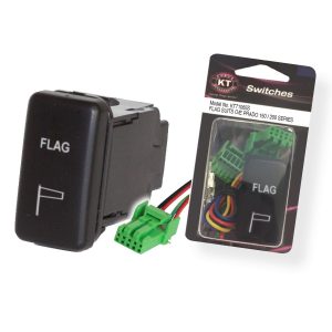 Large OE Style Toyota Push Switch 'Flag', On/Off, Suits 70 Series & 120 Series Prado, Retail Blister Qty 1