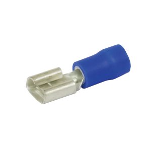 Terminals, Quick Connector, Female, Blue, Insulated, 6.3mm, Pack 8