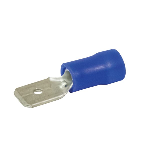 Terminals, Quick Connector, Male, Blue, 6.3mm, Pack 8