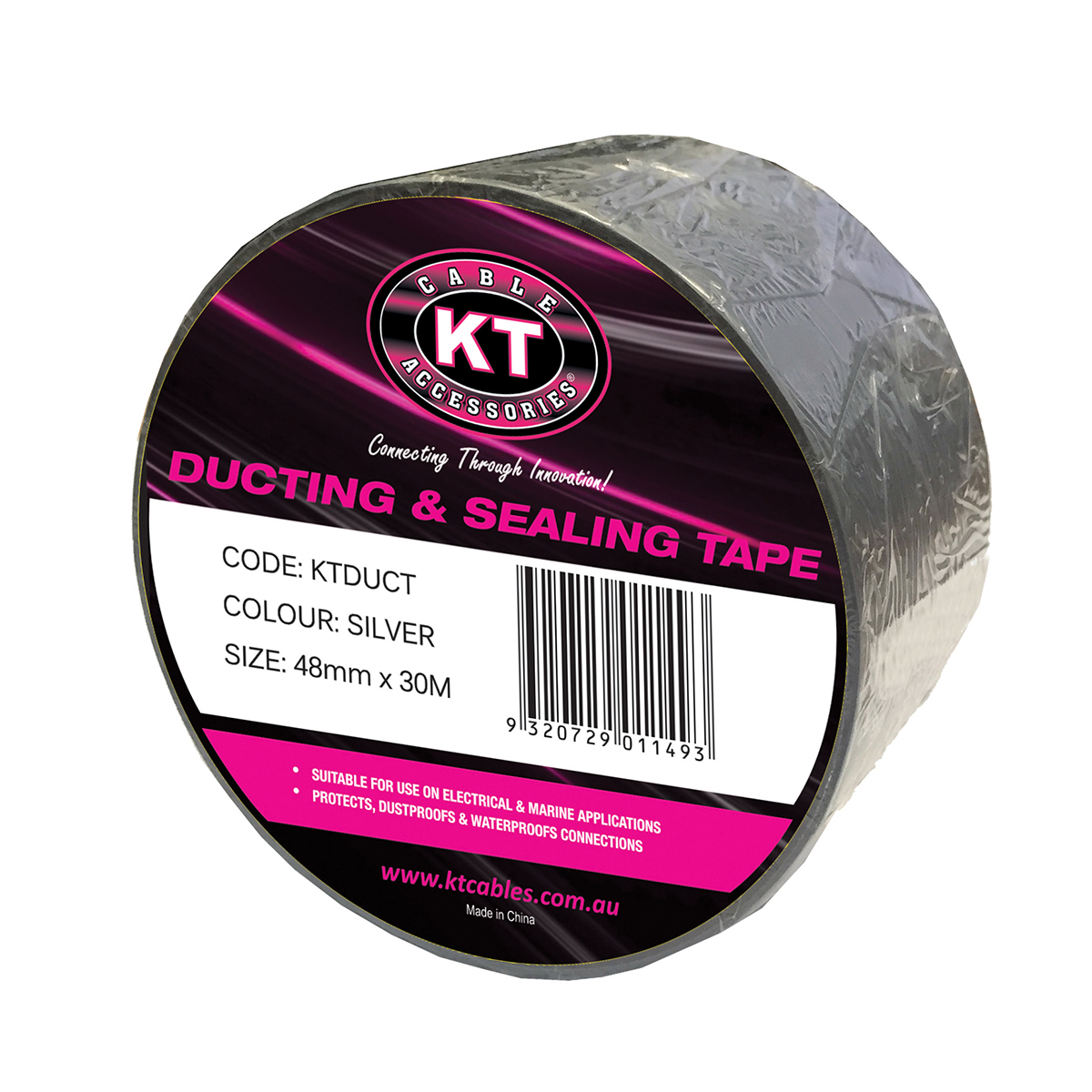 Ducting & Sealing Tape, Silver, 48mm x 30M - KT Cables