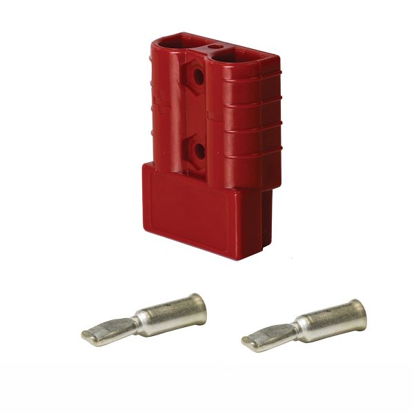 Heavy Duty Connector, 50Amp, Red, Pins Suit 8mm_