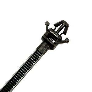 Push Mount Cable Ties, Black UV Treated, 150mm Long x 3.6mm Wide, 100 Pack