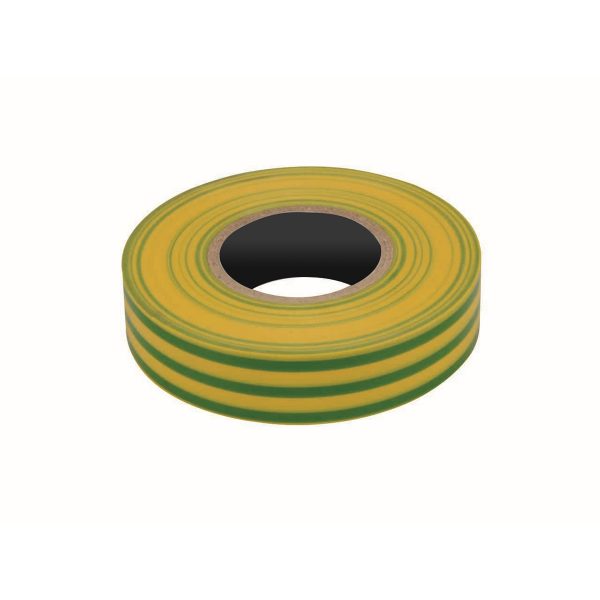 PVC Insulation Tape, Yellow/Green, 19mm x 20M Roll