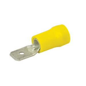 Terminals, Male, Yellow, 6.3mm, Pack 8