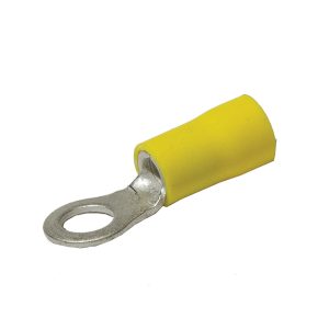 Terminals, Ring, Yellow, 13mm, Pack 8