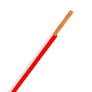 CABLE SINGLE 4MM RED/WHITE 100M 23/.32 STRANDING Product Image 1