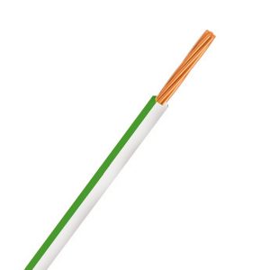 Automotive Single Core Cable, White & Green, 3mm, 14/.32 Stranding, 30M