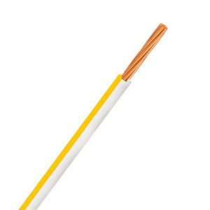 Automotive Single Core Cable, White & Yellow, 4mm, 23/.32 Stranding, 30M